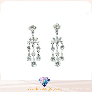 Diseño Especial y Plata 925 Aguja de Cristal AAA Zircon Sona Stud o Clip Earrigns Sapphiret CZ Retro Larga Borla Pendientes E6402